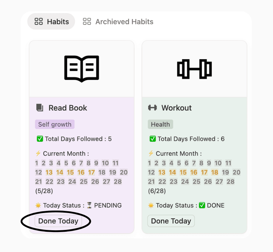 Minimal Habit Tracker Notion template designed to build habits that stick