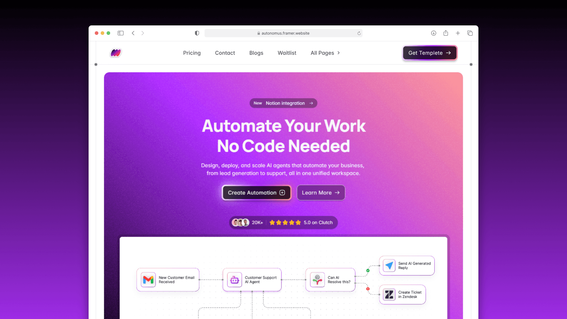 Autonomus Framer Template