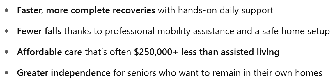 Families across Redmond choose post-rehab care for: