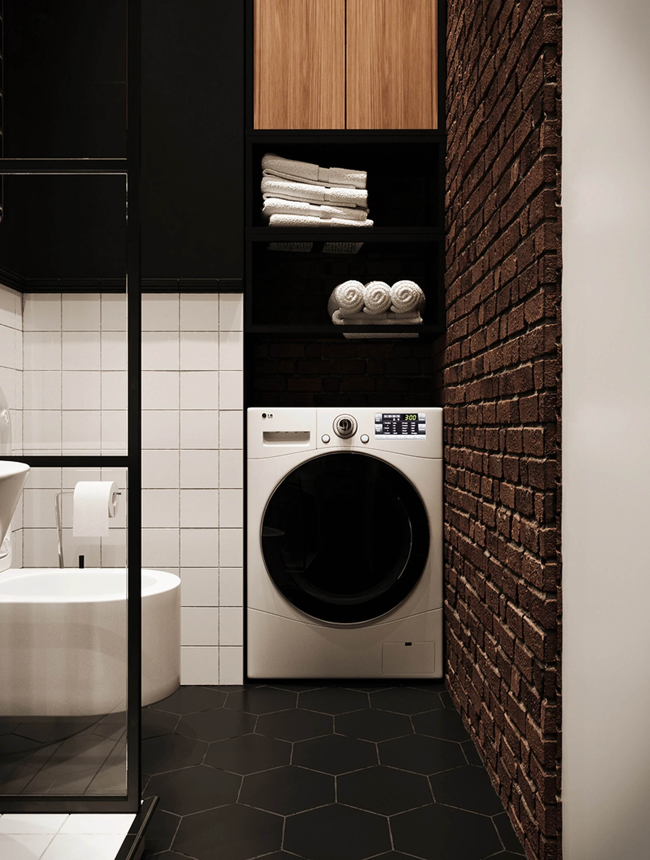 Détail — prise intégrée et goulotte dissimulée.