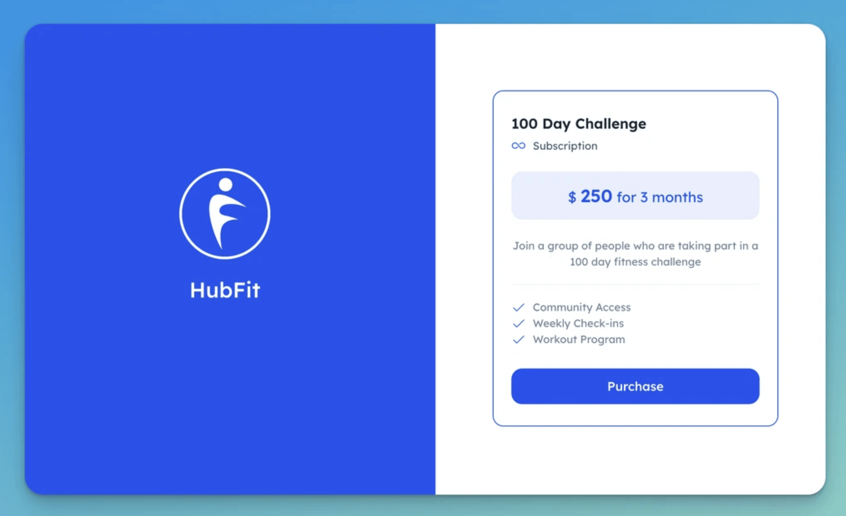 hubfit single package