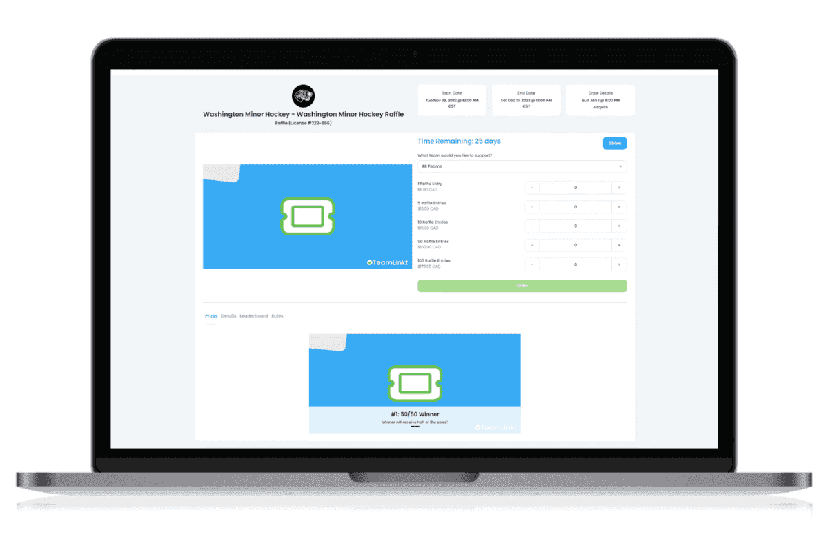 TeamLinkt online raffle