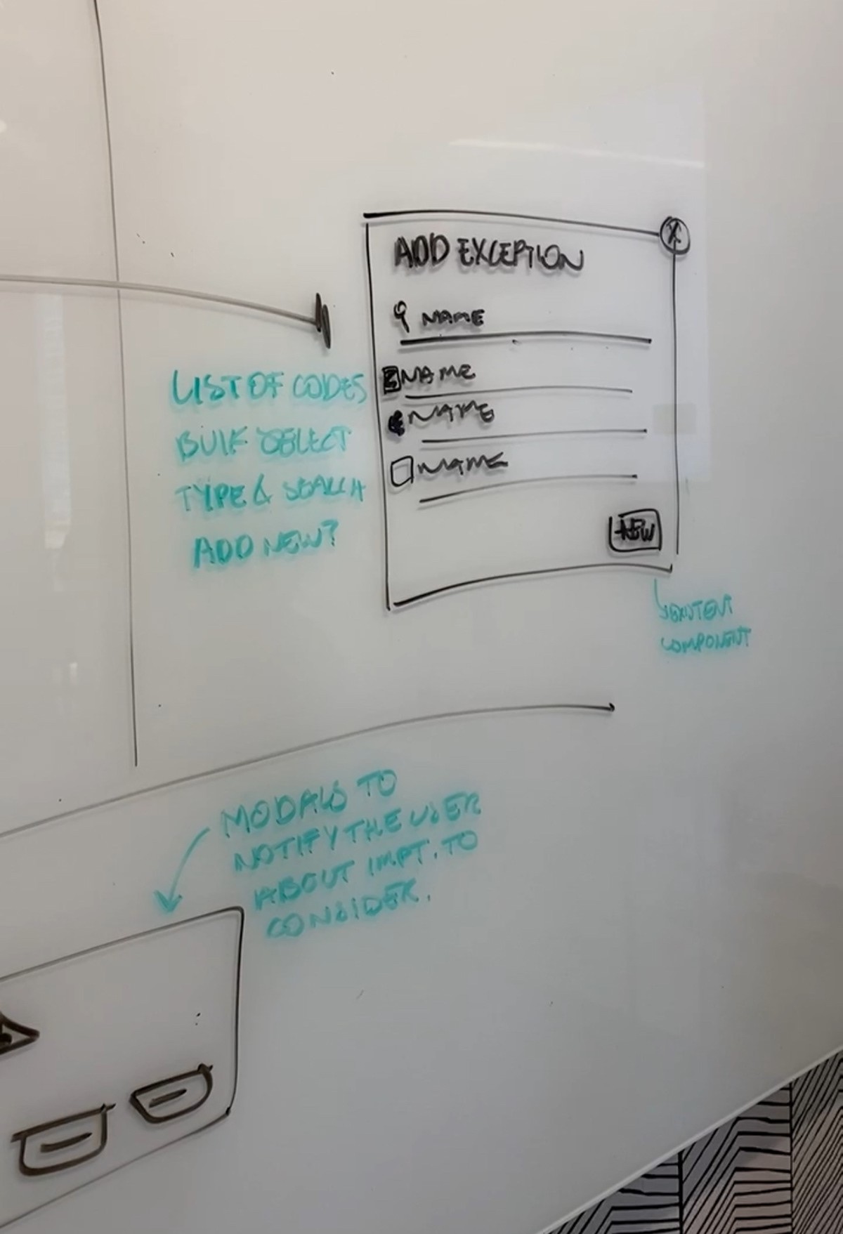 Board from a brainstorming session