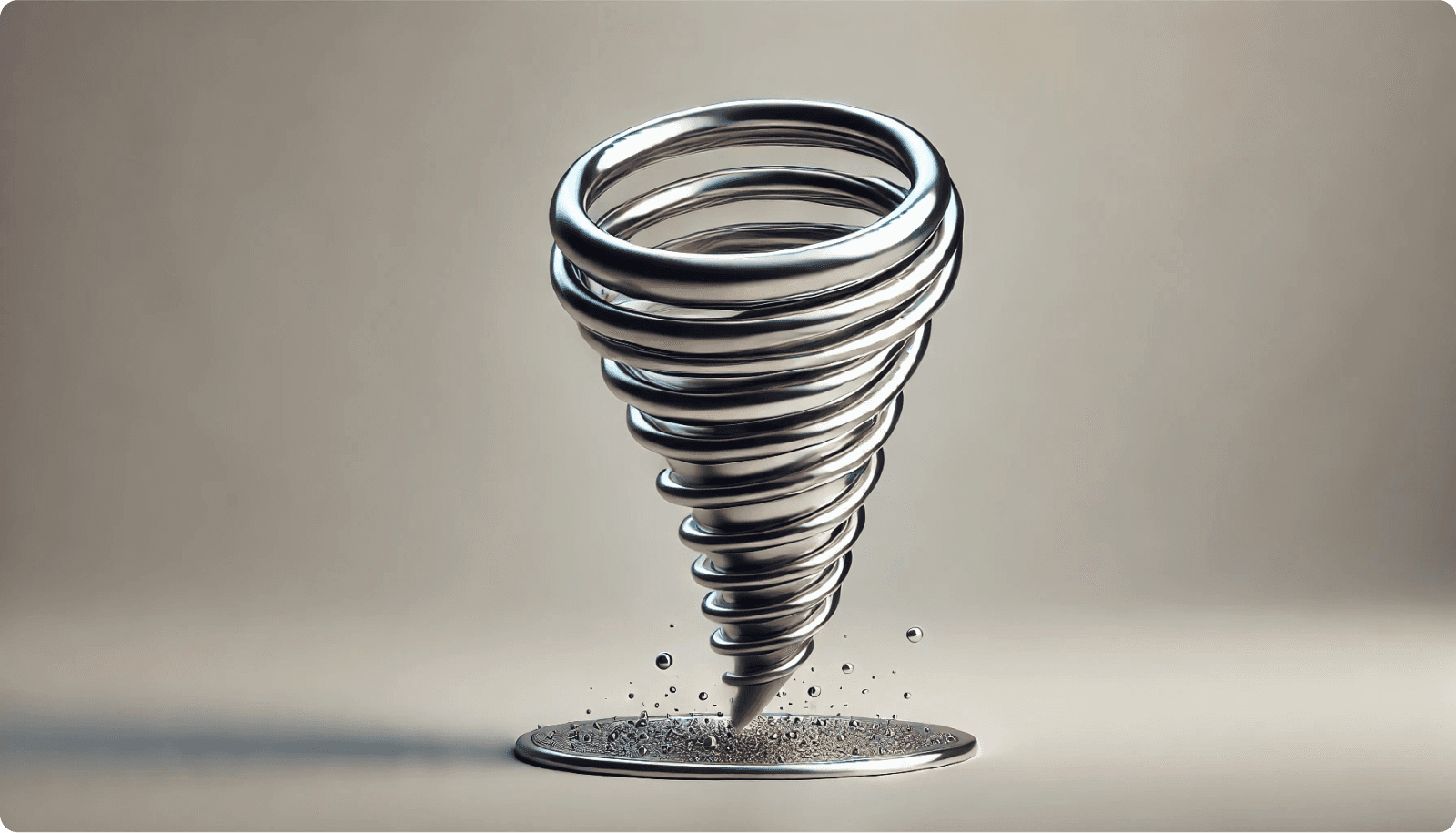 A tiny metallic tornado