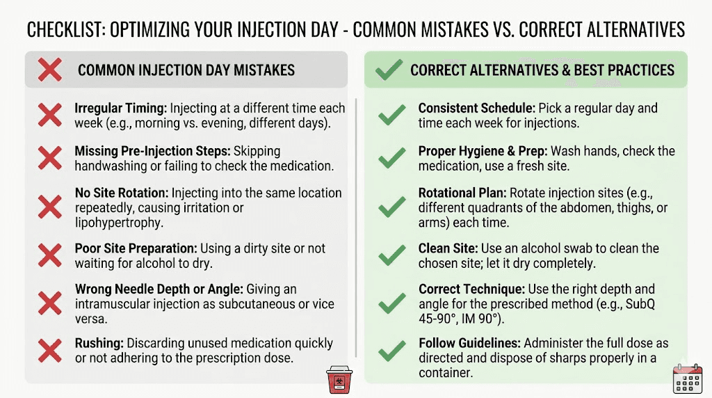 Common tirzepatide injection day mistakes and how to avoid them
