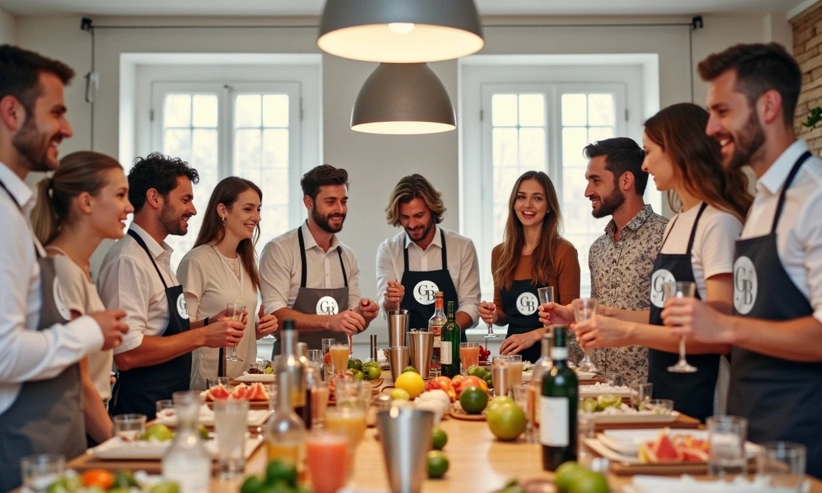 goście weselni bawią się doskonale podczas warsztatów barmańskich z the good bar