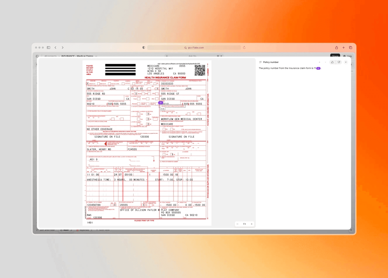 Multimodal processing of a claims form in V7 Go