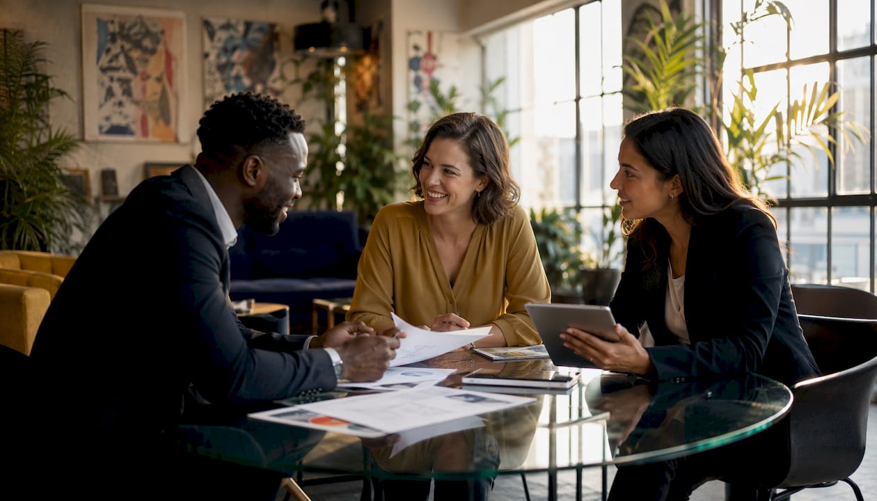 Diverse team discussing outsourced SDR strategies