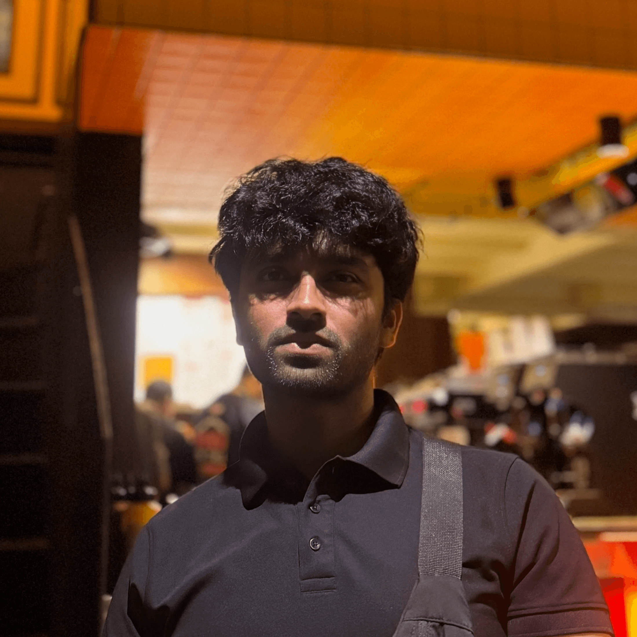 Portrait of a young man on a blue background