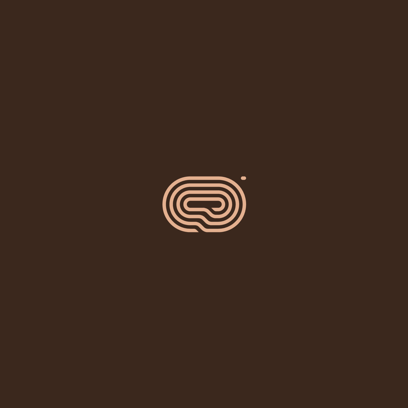 Icon card in brown with abstract mark