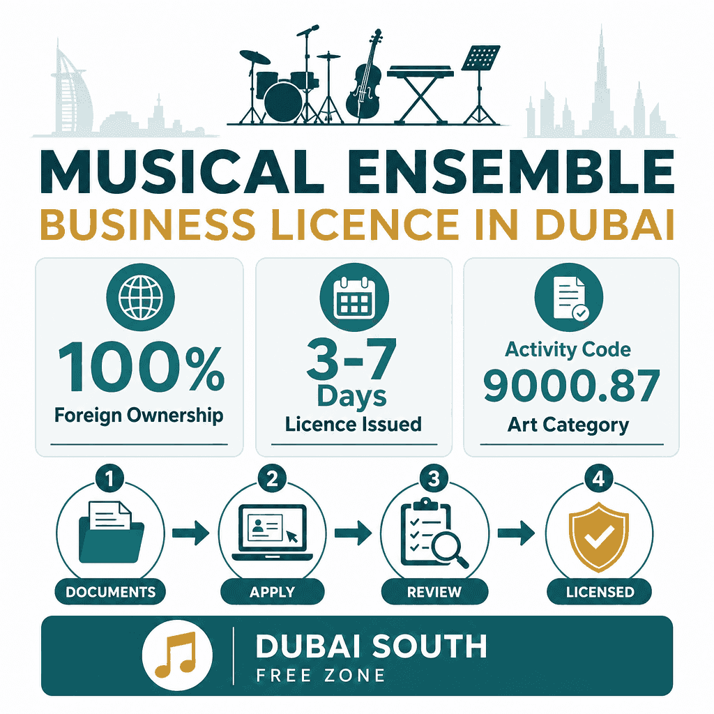 Infographic: Apply for a Musical Ensemble Business License in Dubai