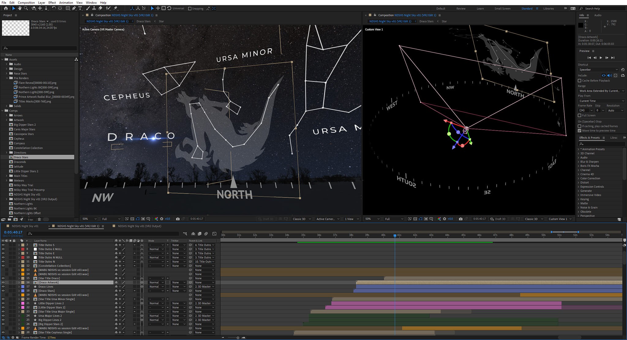 Image of night sky work in progress
