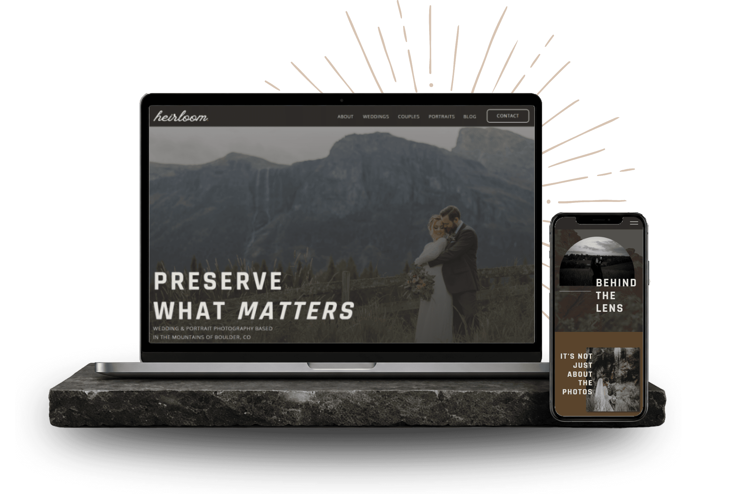 FoxAura Creative template on a laptop and mobile screen