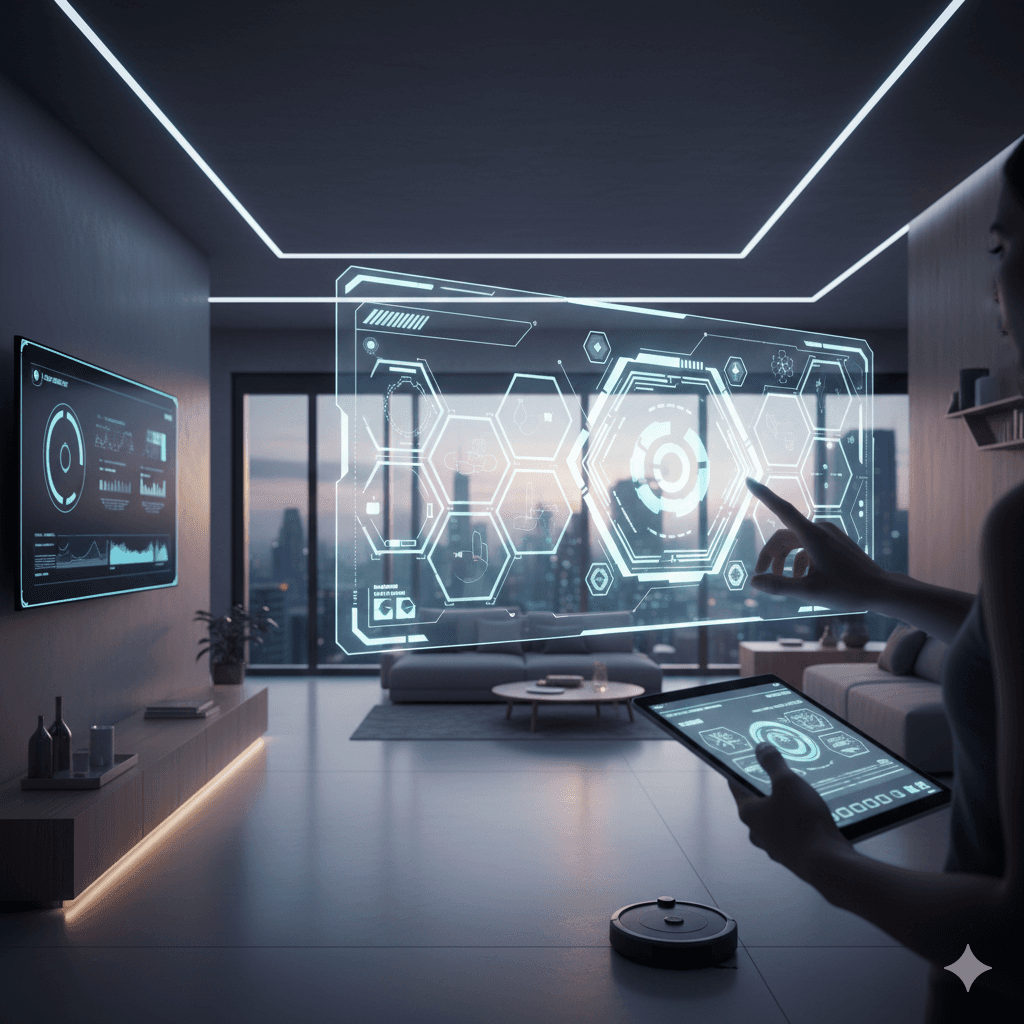 abstract futuristic pattern symbolizing smart home integration