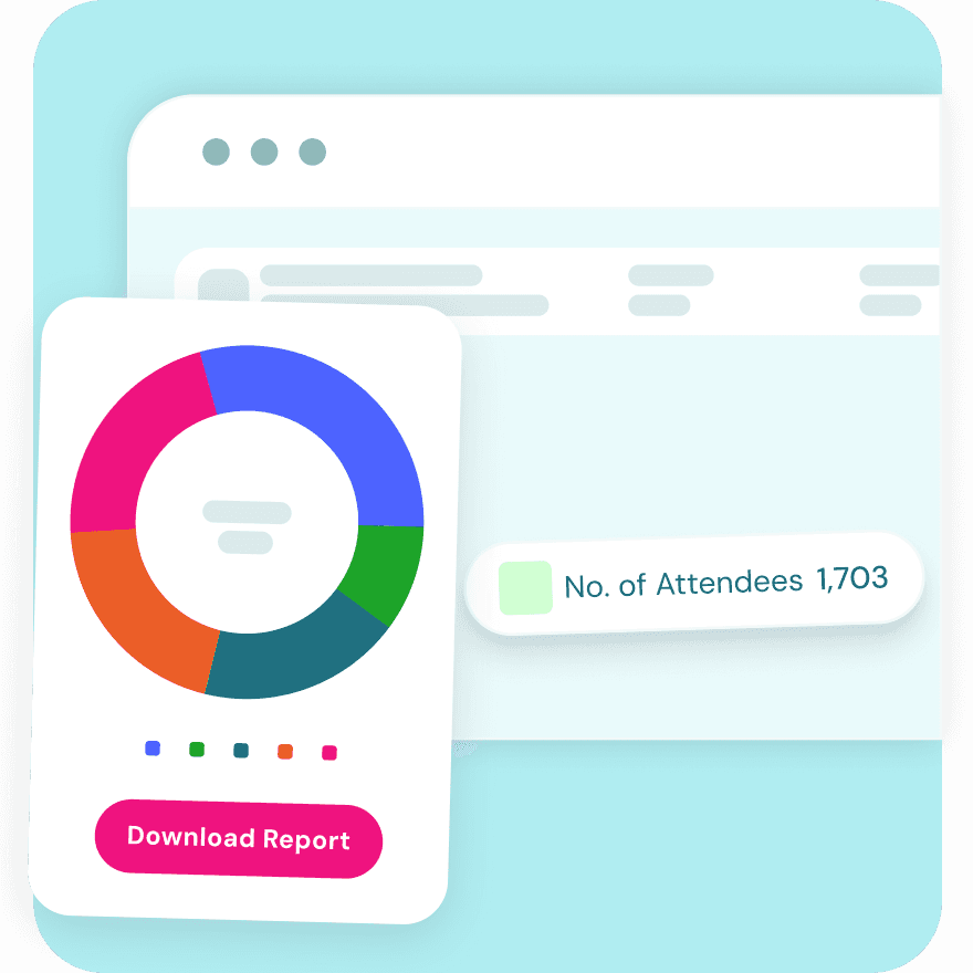 Lounge analytics dashboard displaying campus engagement metrics, attendance reports, and event participation trends