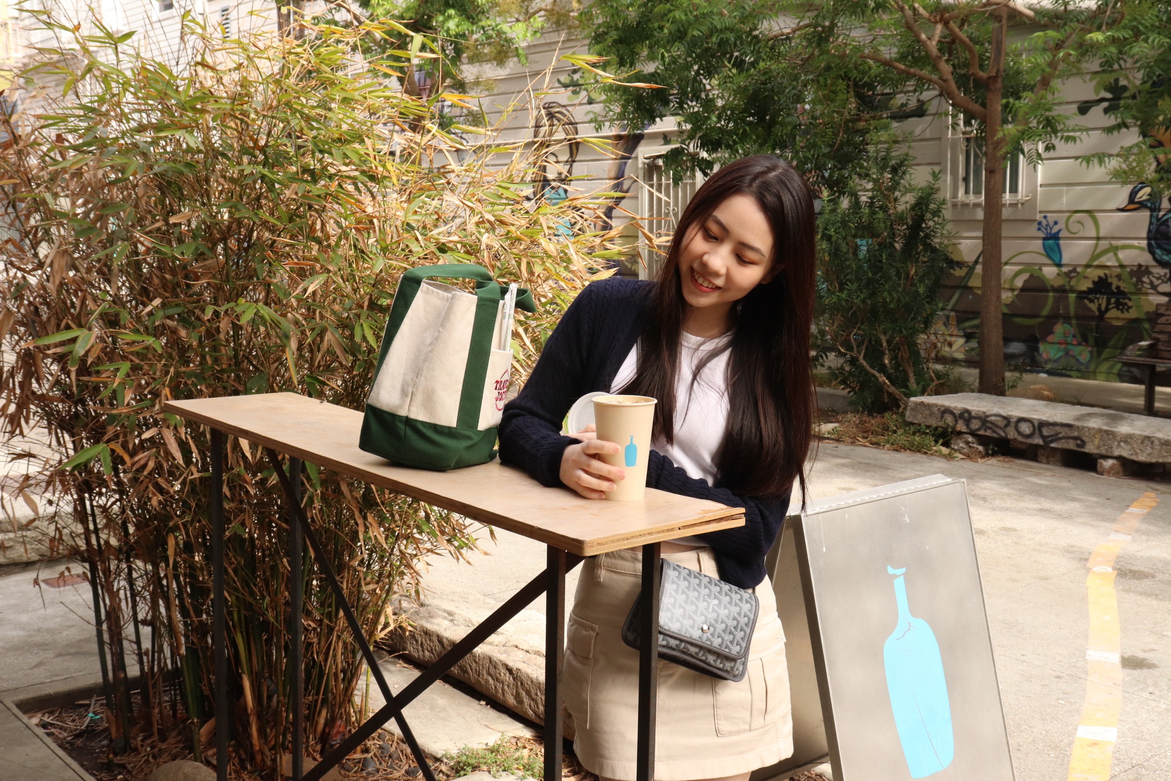 A young girl smiling