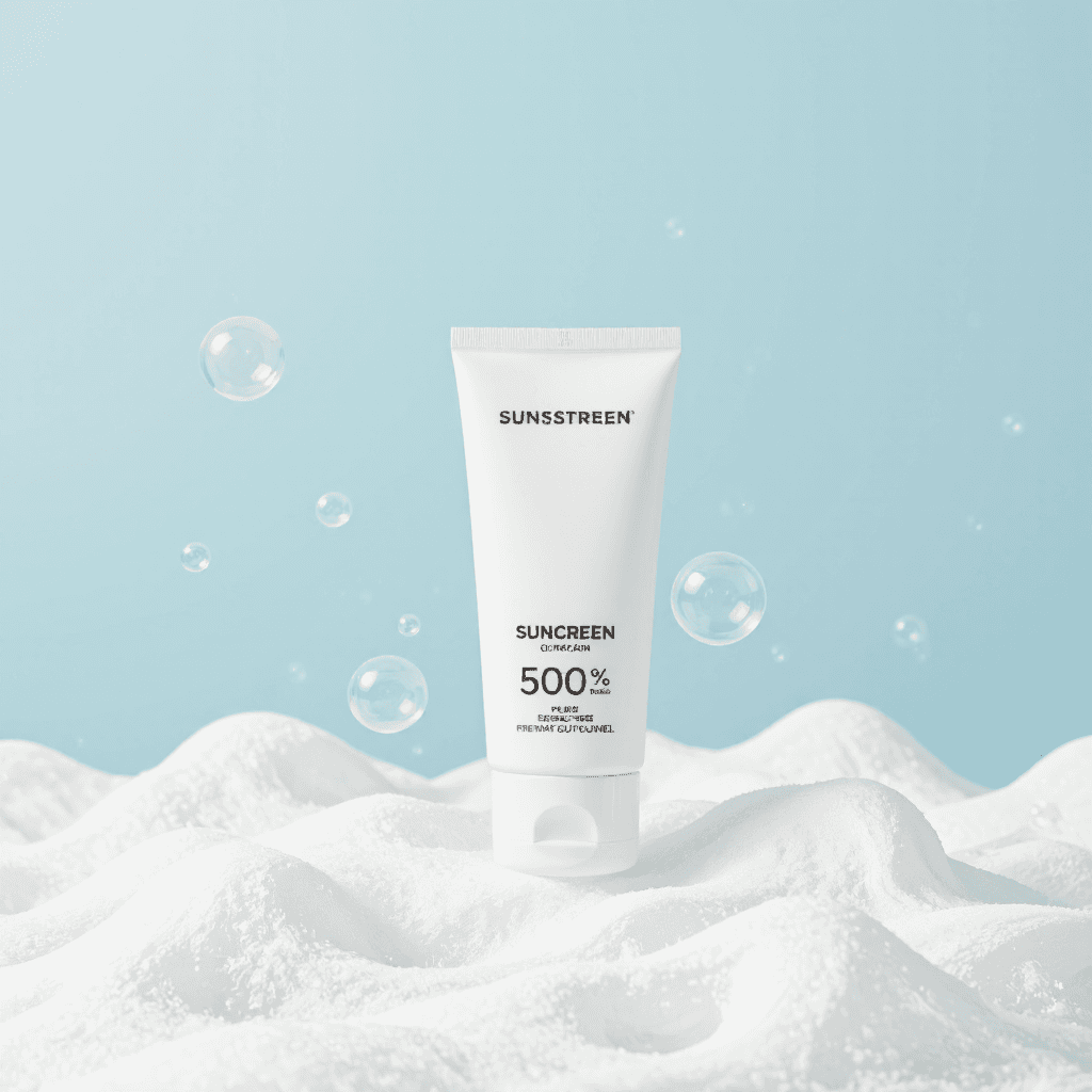 product photography of tube of sunscreen