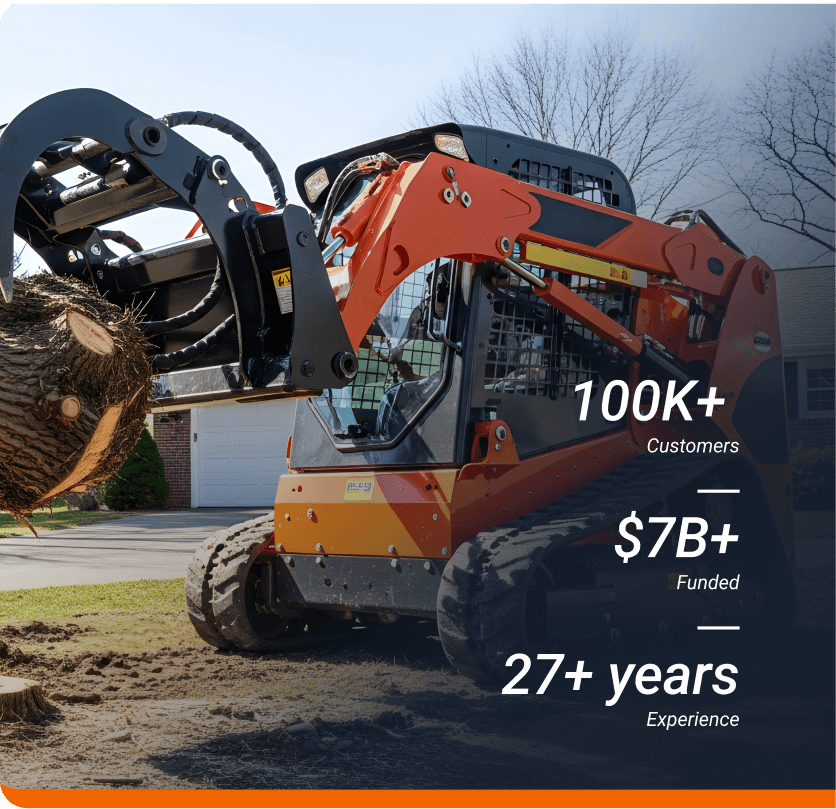 A construction scene with data on the image talking about value of services
