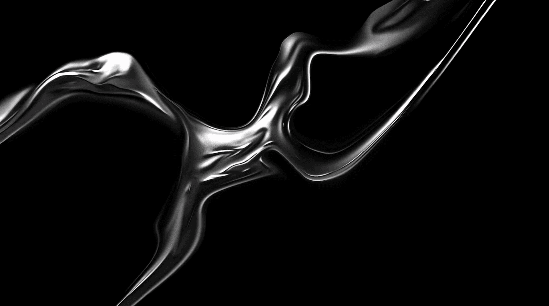 Metal Liquid Metal Glob Slime Black Background