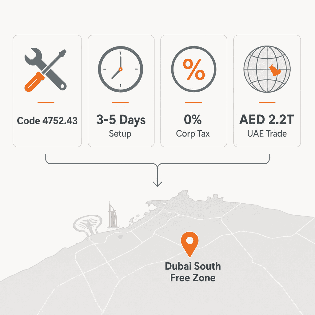 Infographic: Workshop Hardware & Tools Trading License in Dubai