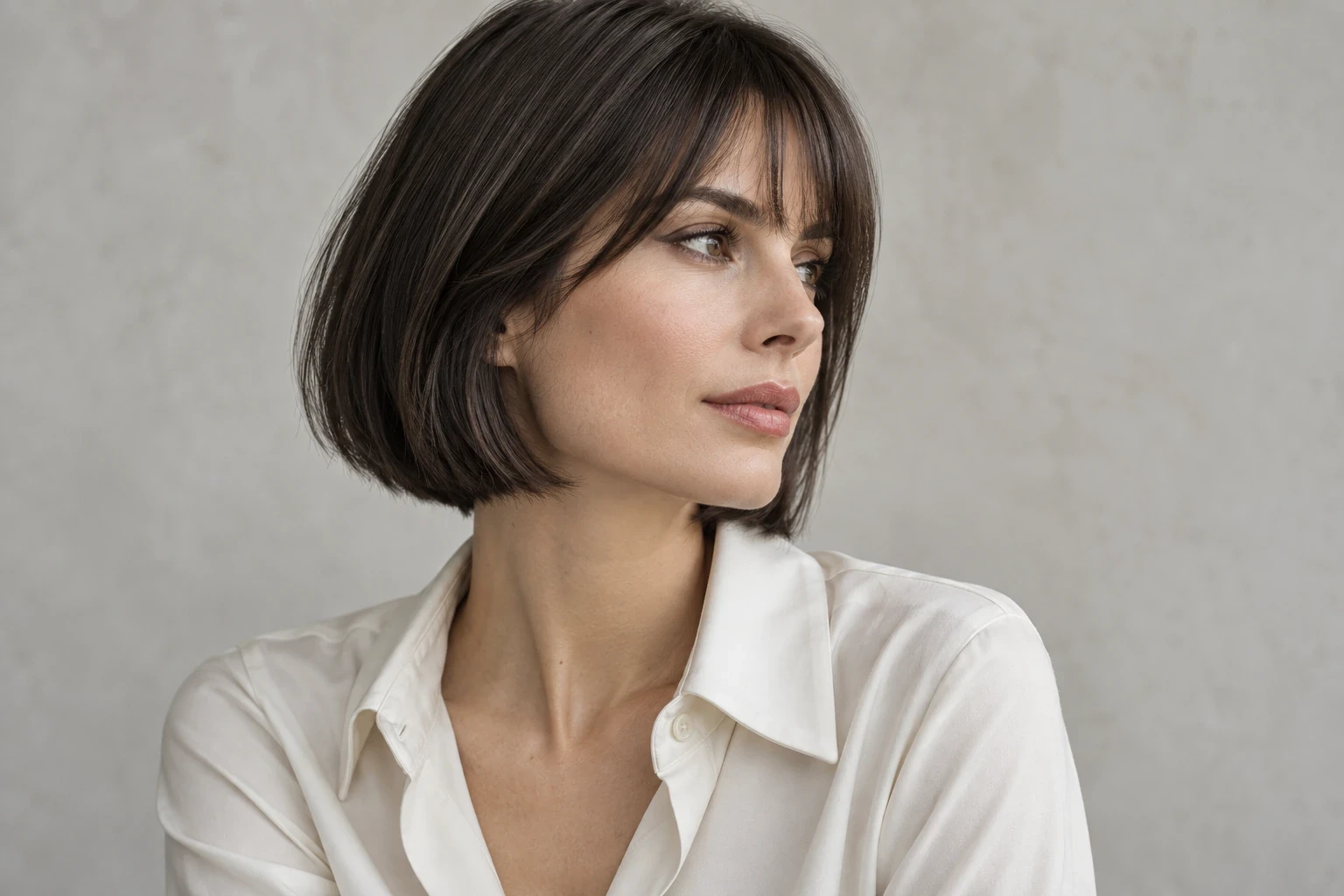 Precision bob with a clean, softly curved outline