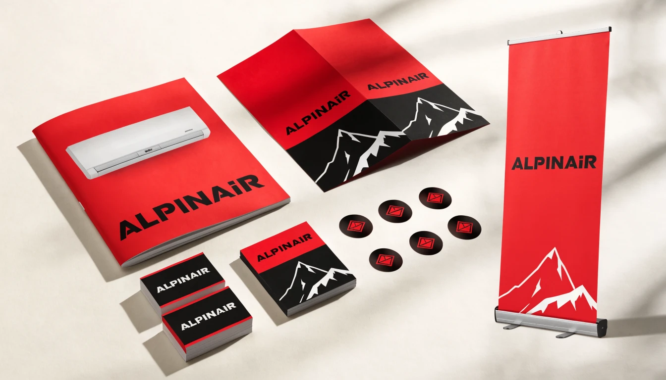 Друковані матеріали AlpinAir: каталоги, буклети, візитки, наліпки, roll-up