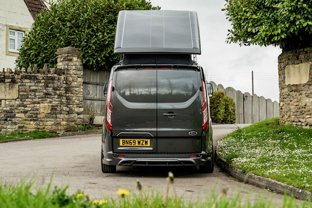 Campervan with solar panels off grid electricity system