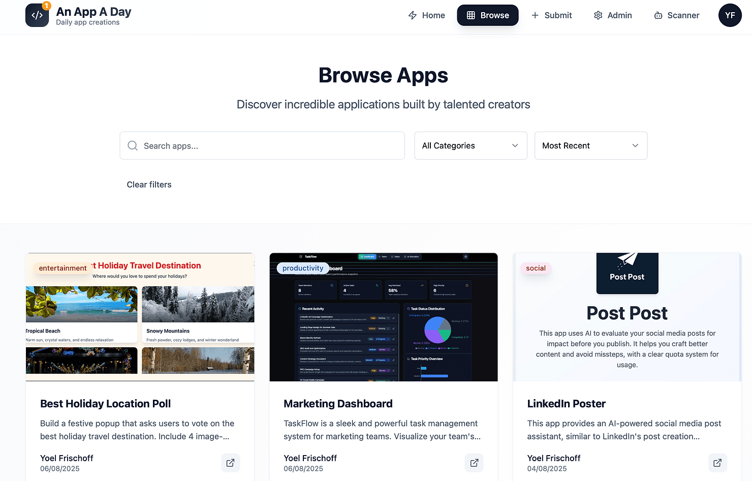 An App A Day
App Browser
