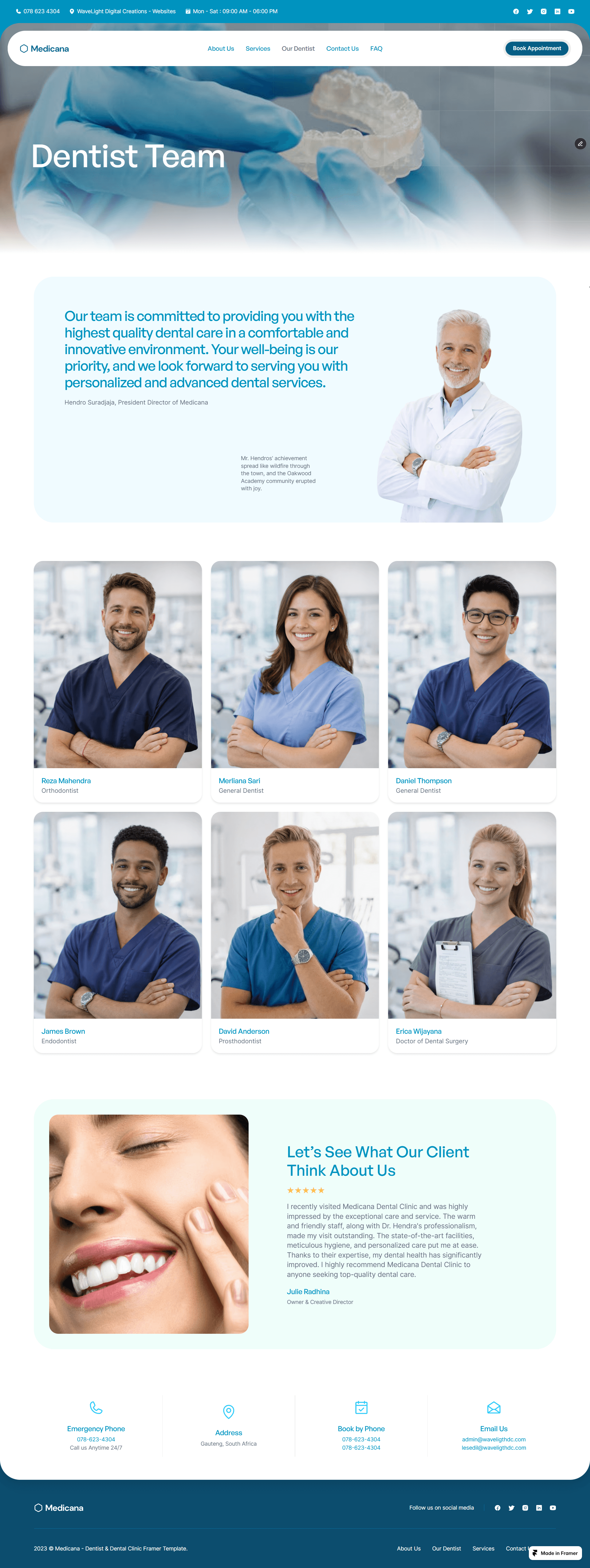 Modern dental practice website design — WaveLight Creations