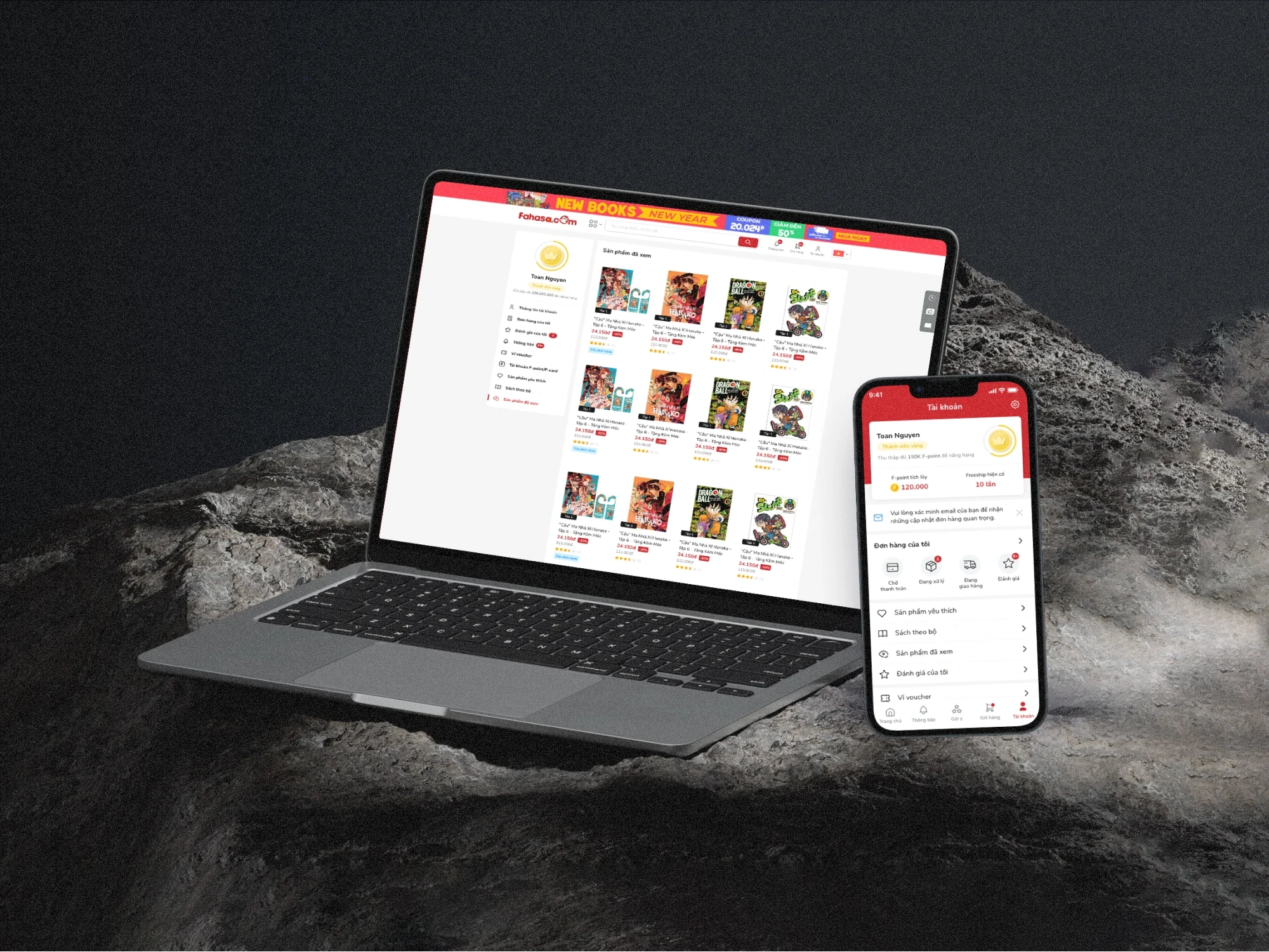 Thumbnail UXUI case study Fahasa - UXUI Product Design Nguyen Tan Toan