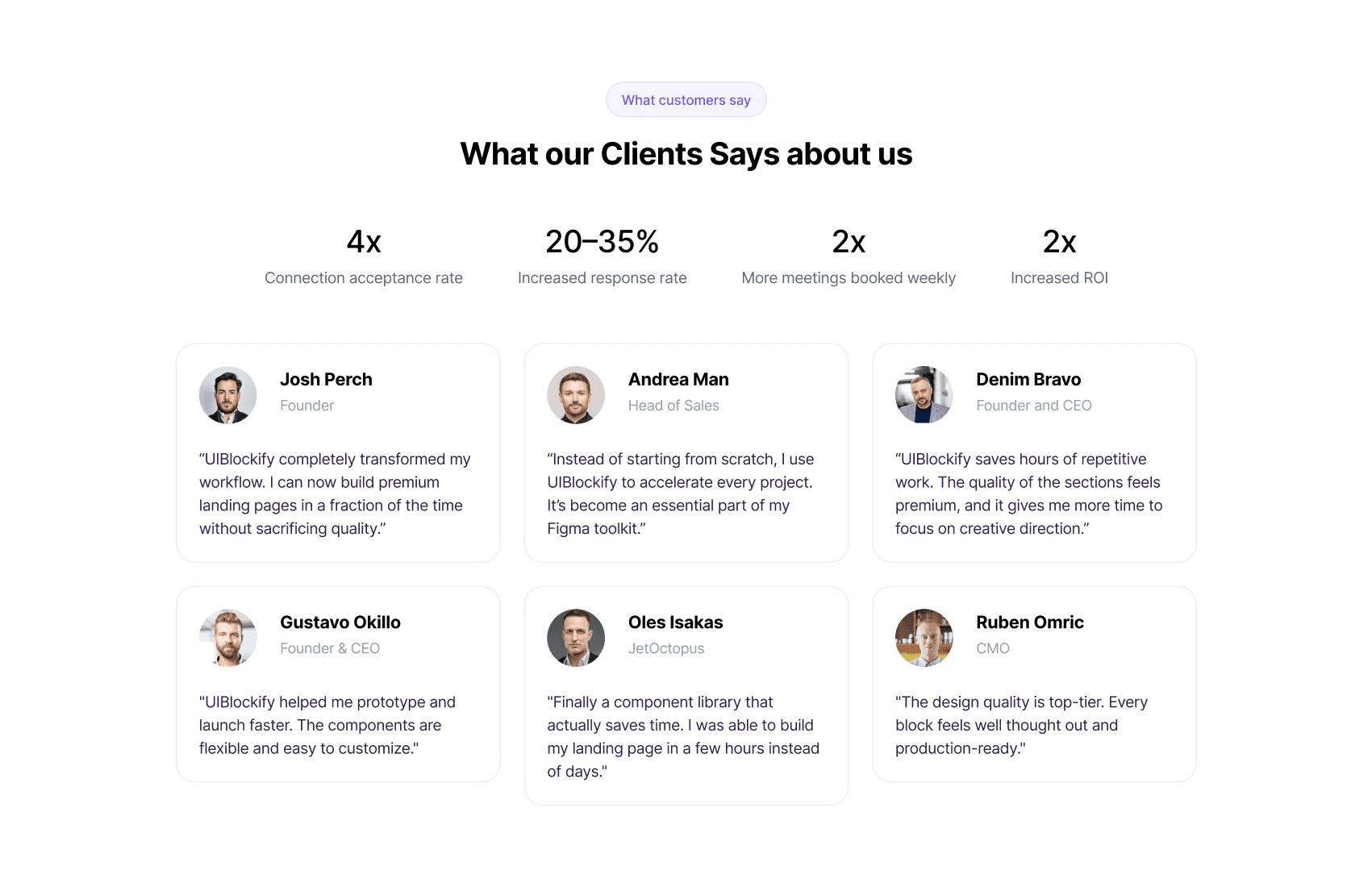 testimonial section