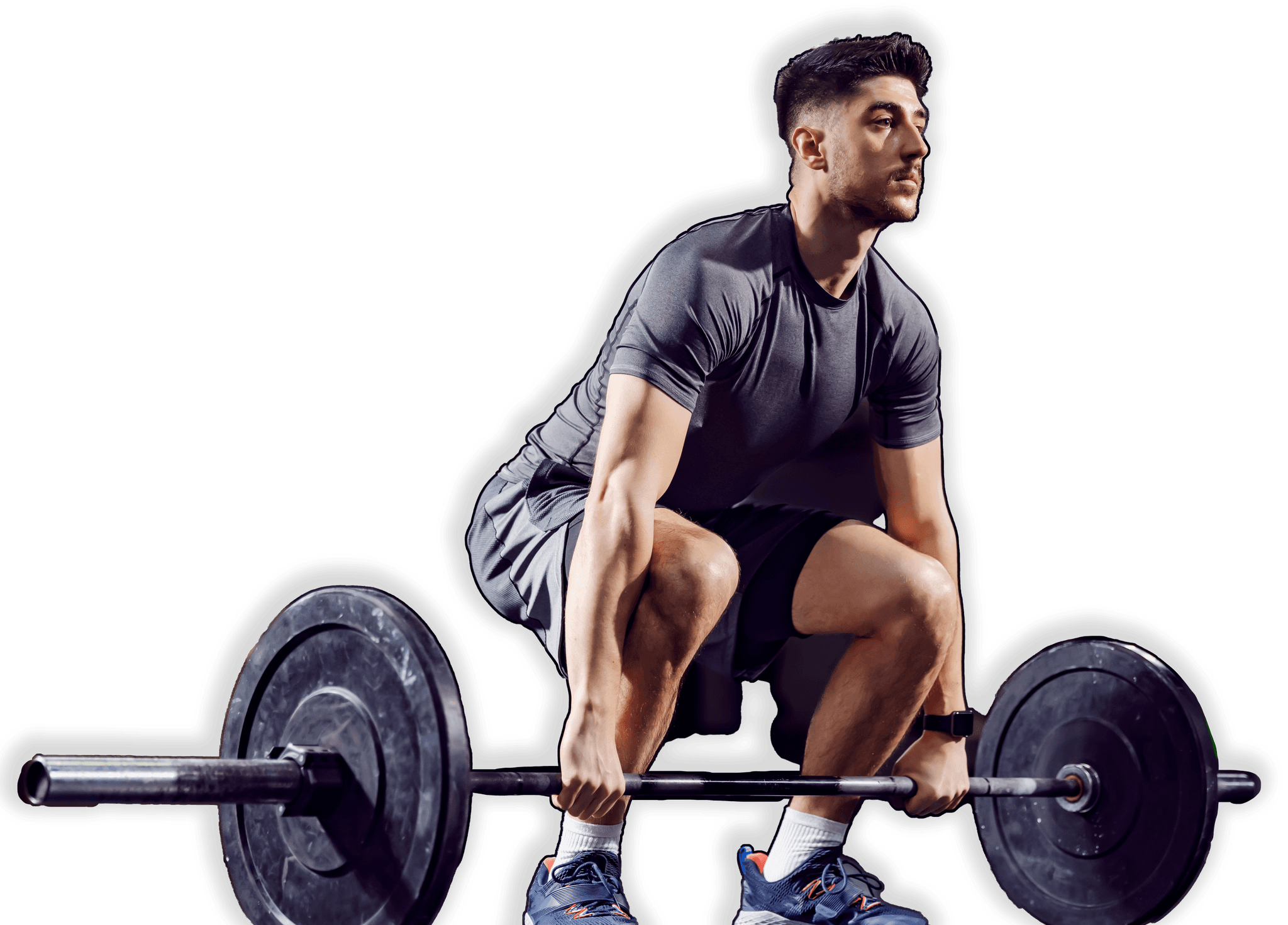 People training together with weight lifting