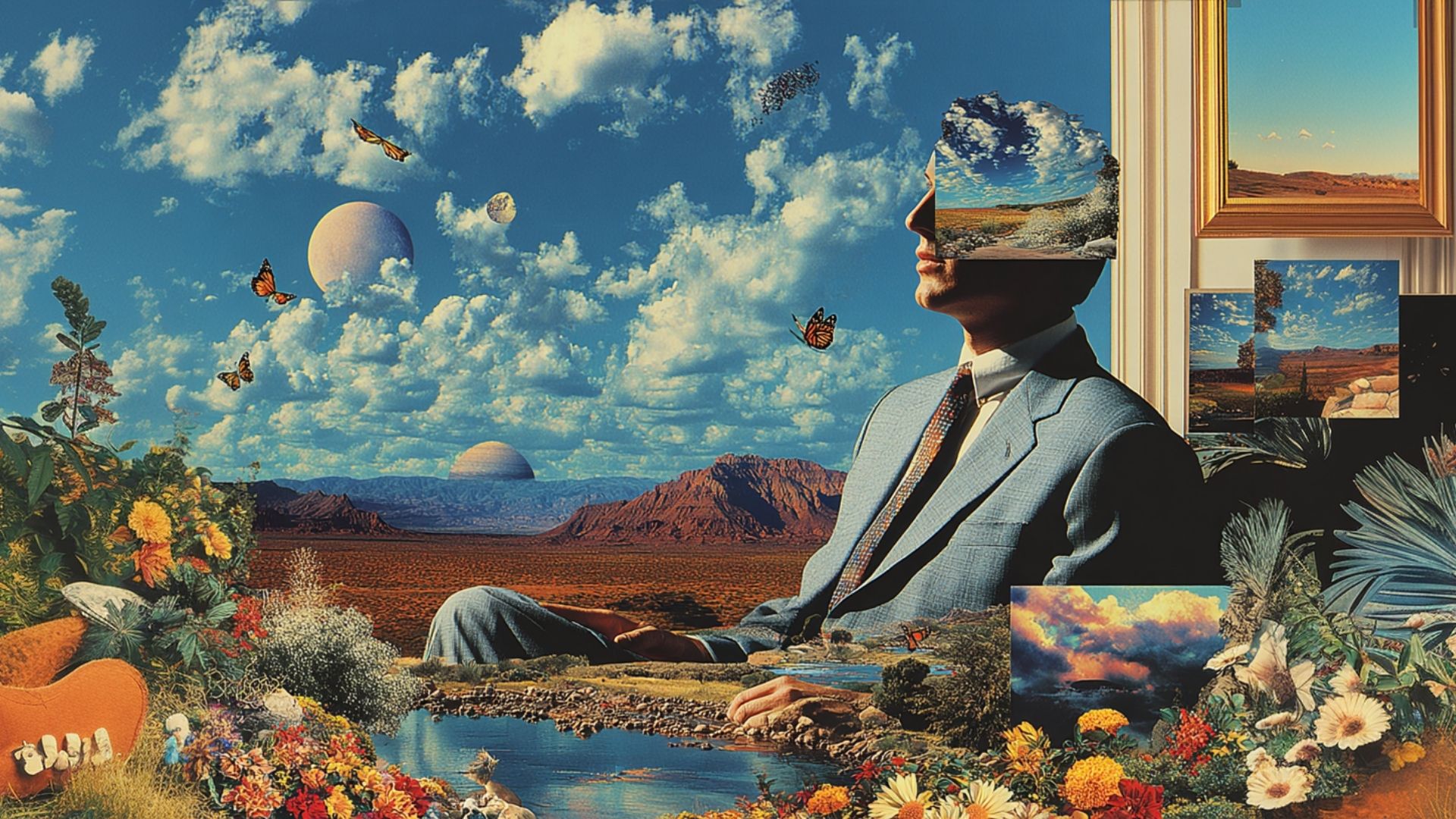 A colorful mosaic tunnel wall is shown.