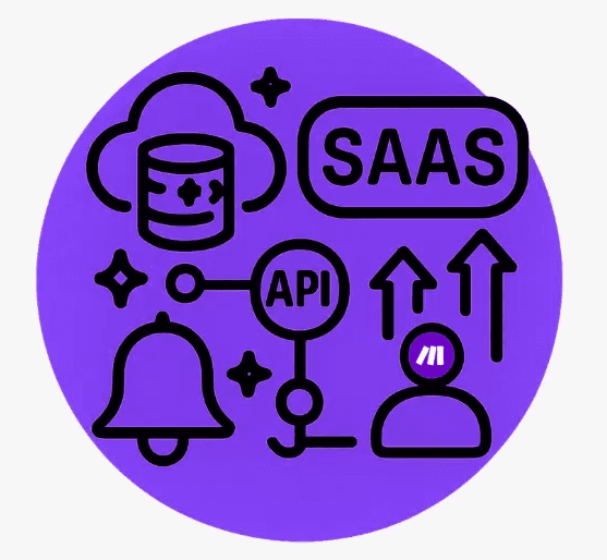 Icône automatisation Make SaaS bases données alertes API intégrations
