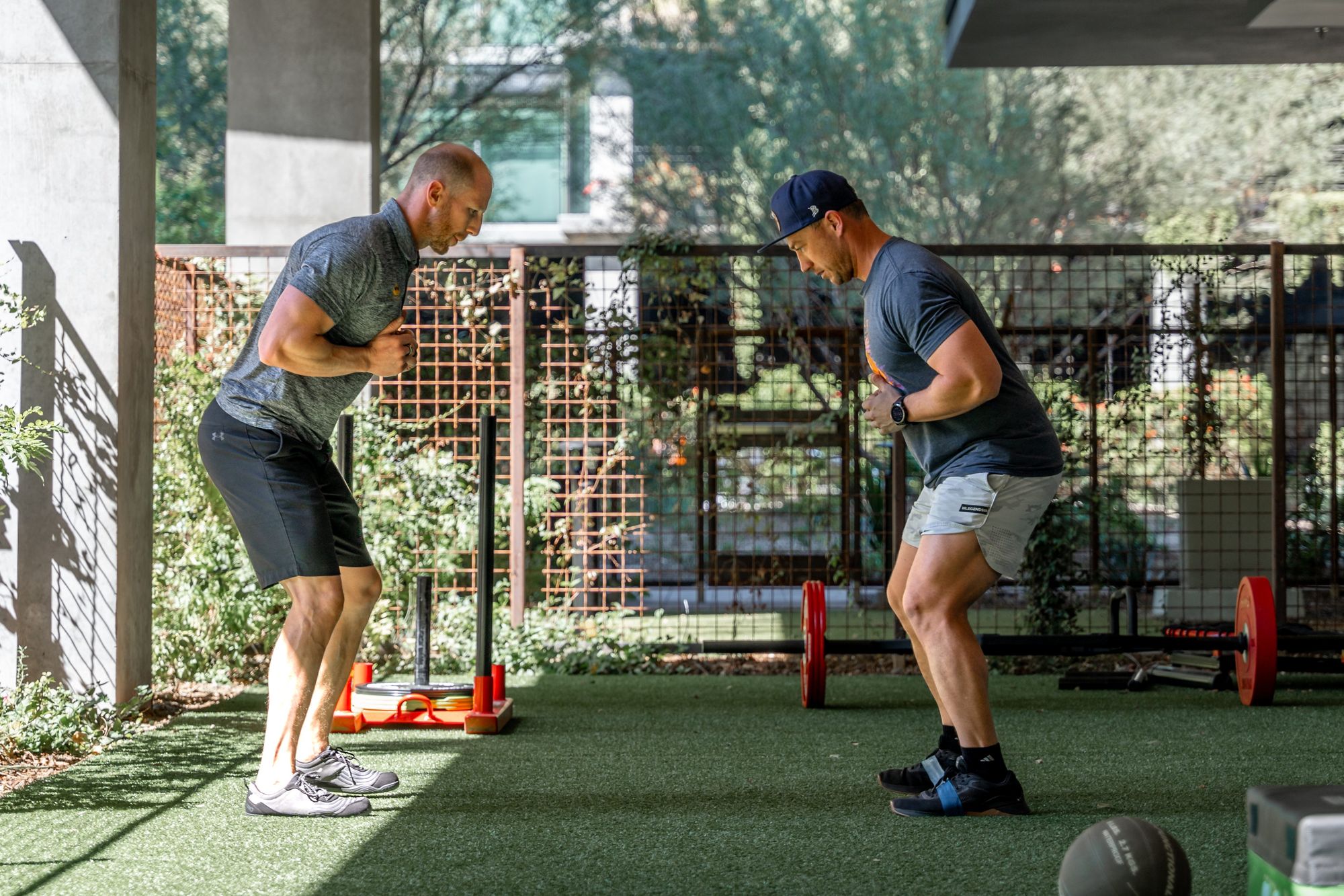 Coach Josh training his client