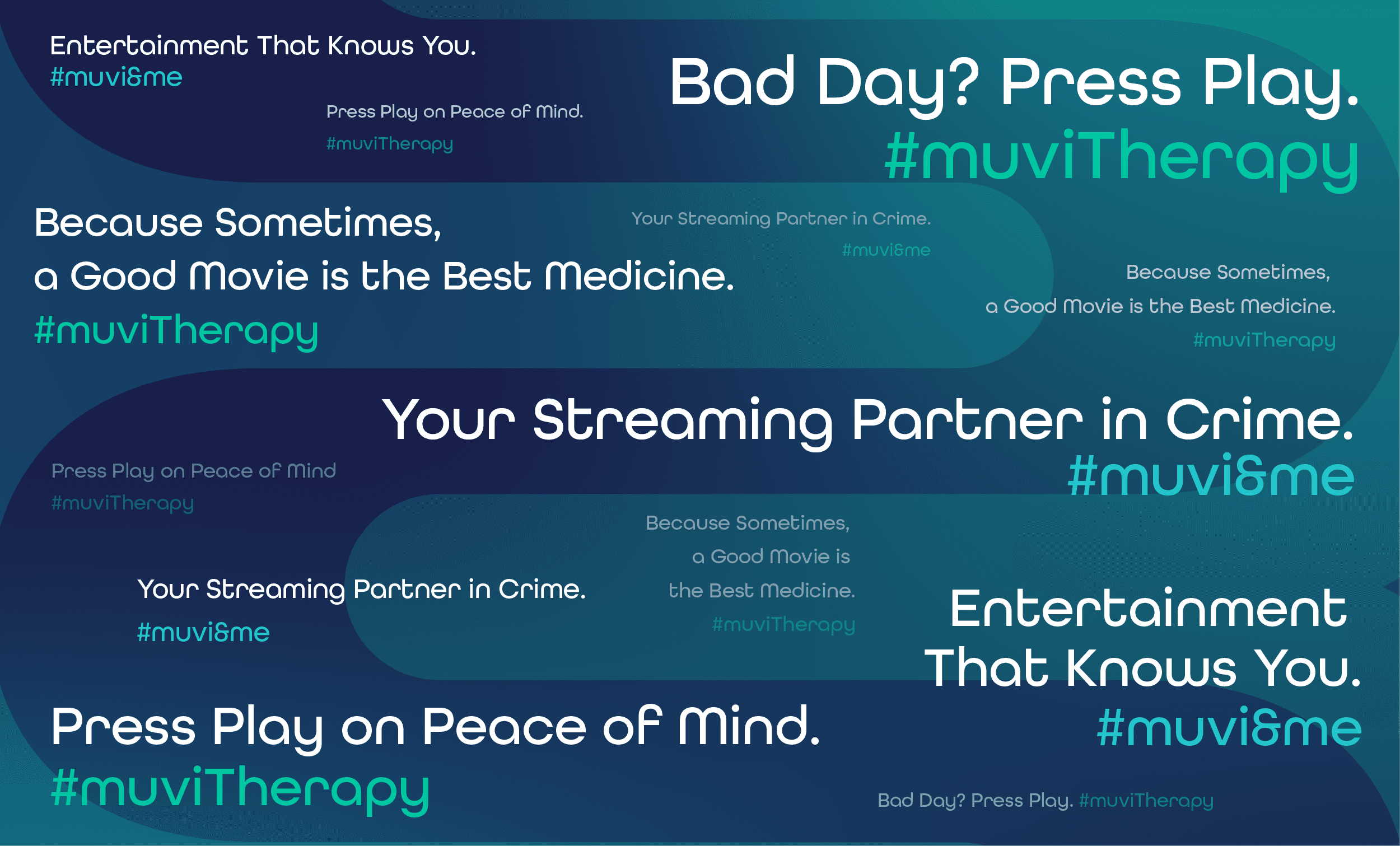 a word cloud of tags used for muvi promotion