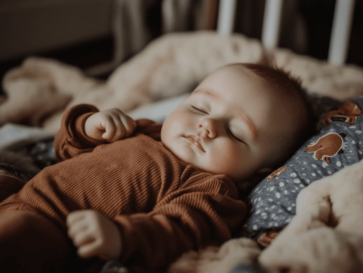 Peaceful baby sleeping in their crib