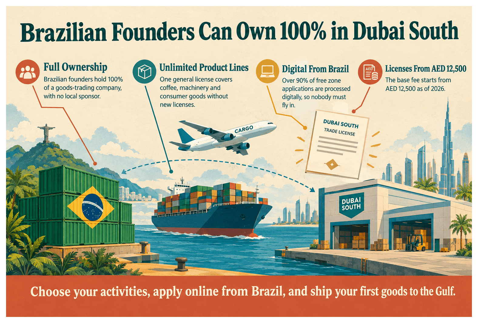 Infographic: How Brazilian Entrepreneurs Set Up a Trading Business in Dubai South