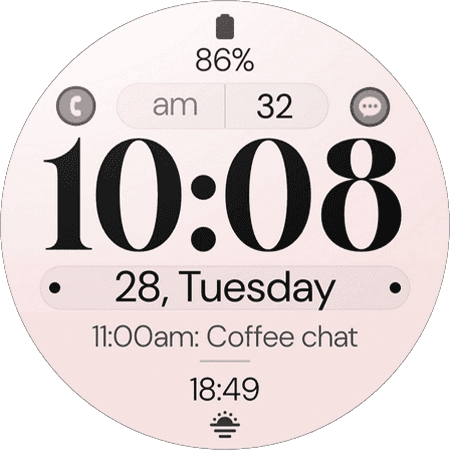Pastel Digital Watch Face for Wear OS watches