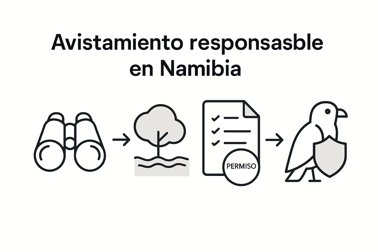 Birdwatching conservation process infographic Namibia