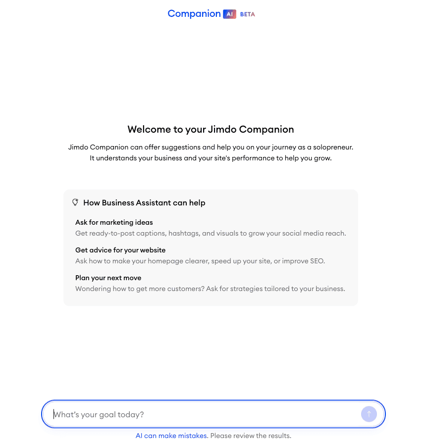 jimdo ai companion