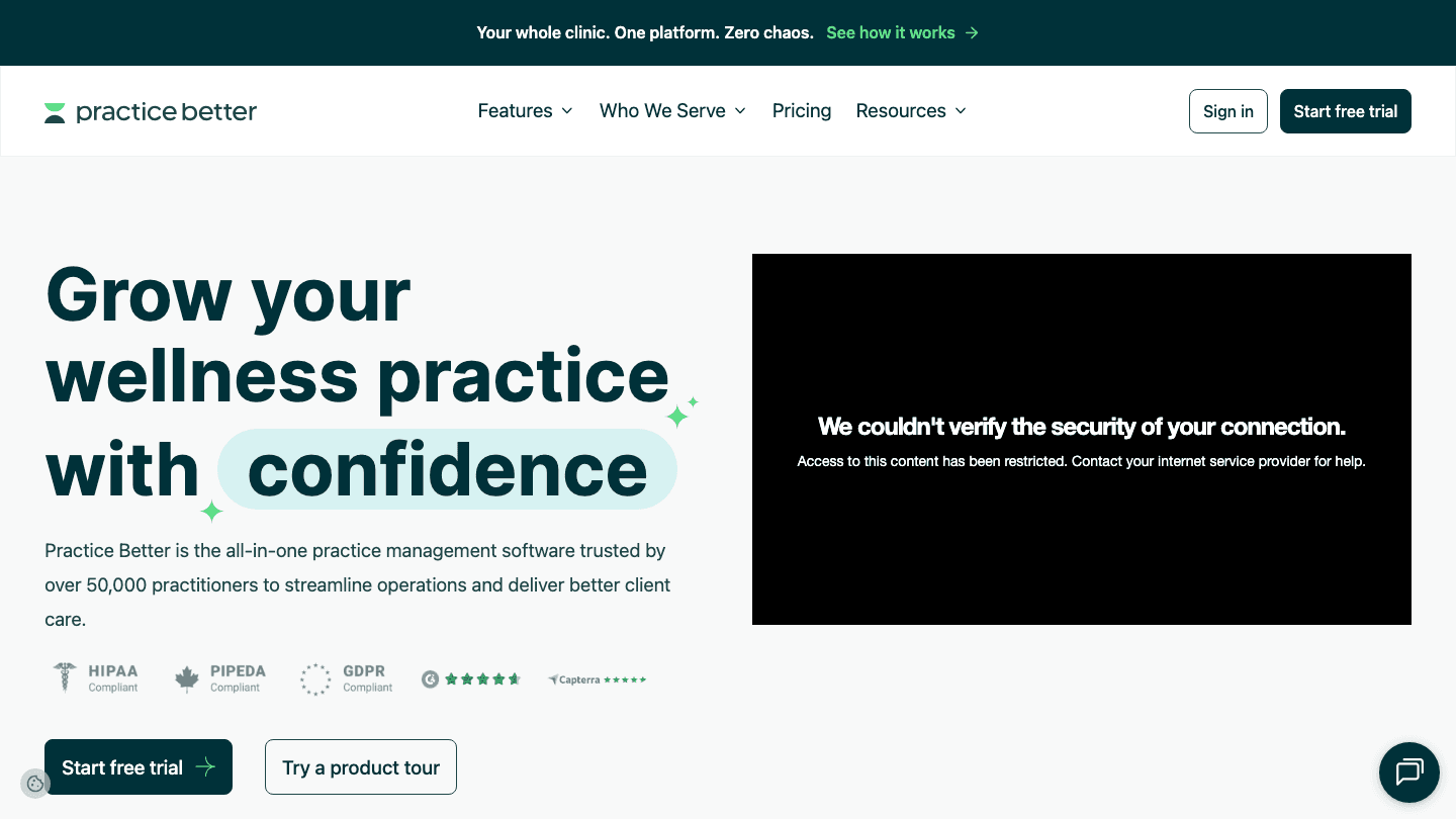 Practice Better app screenshot