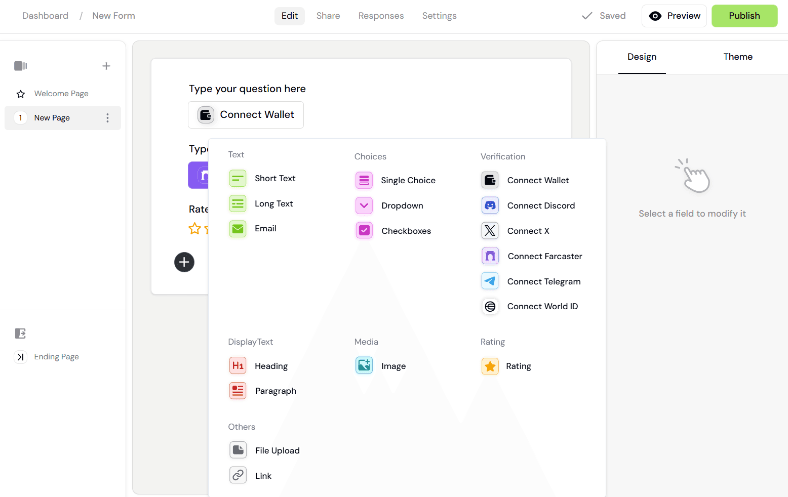 Formo's Form Builder Interface