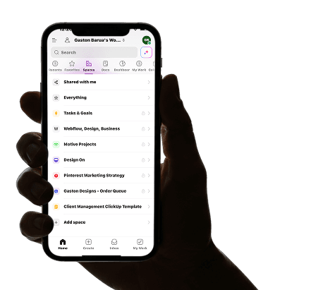 ClickUp Mobile Dashboard