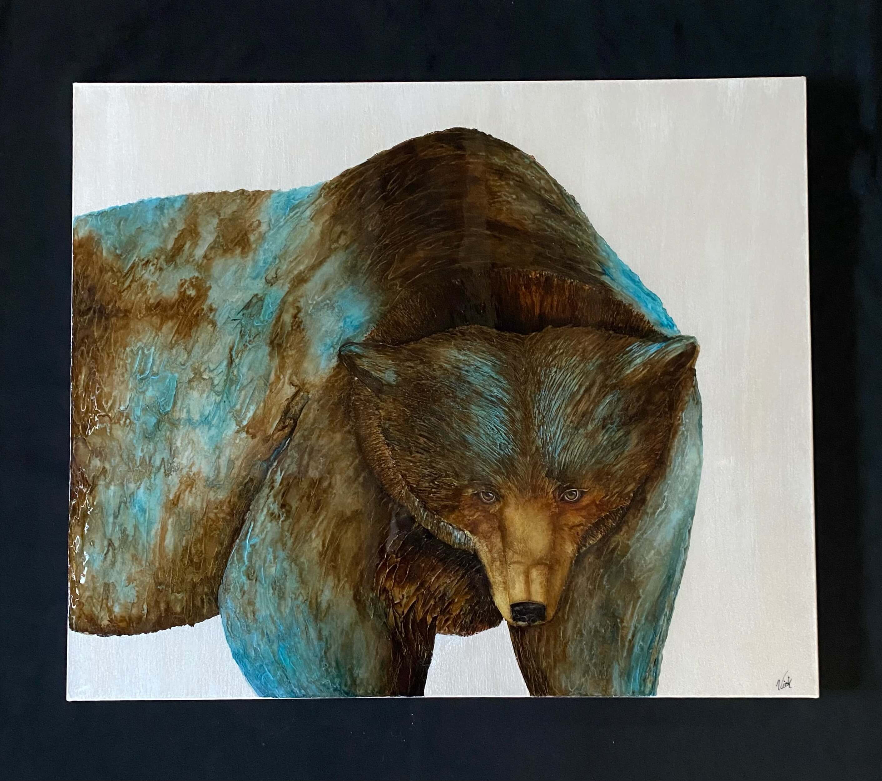 Our brun avec reflet turquoise