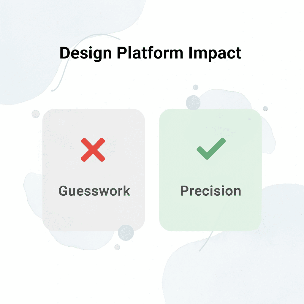 Before and after comparison showing transformation from guesswork to precision - T-Shirt Design Size