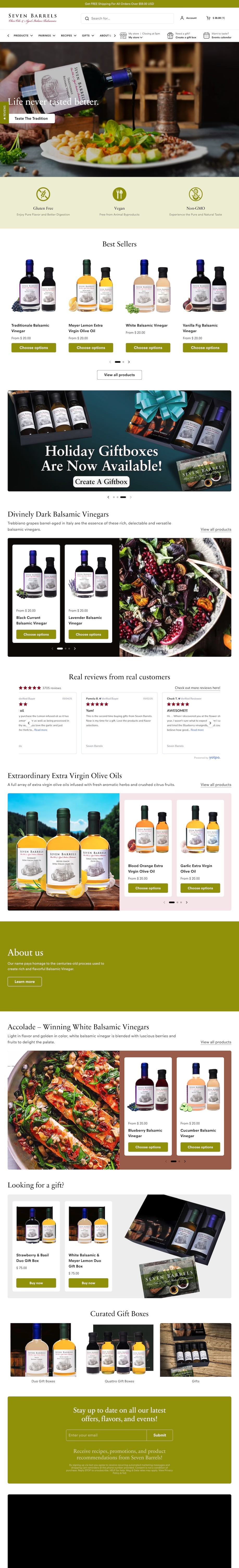 Seven Barrels Website Redesign 2021 Home Page