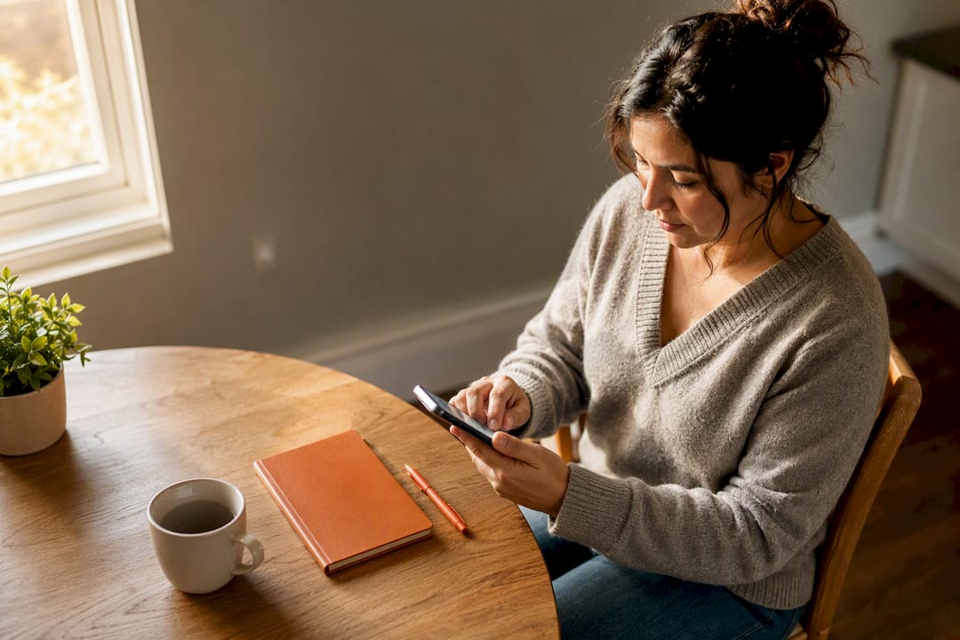 Caregiver updating autism waiver assessment log
