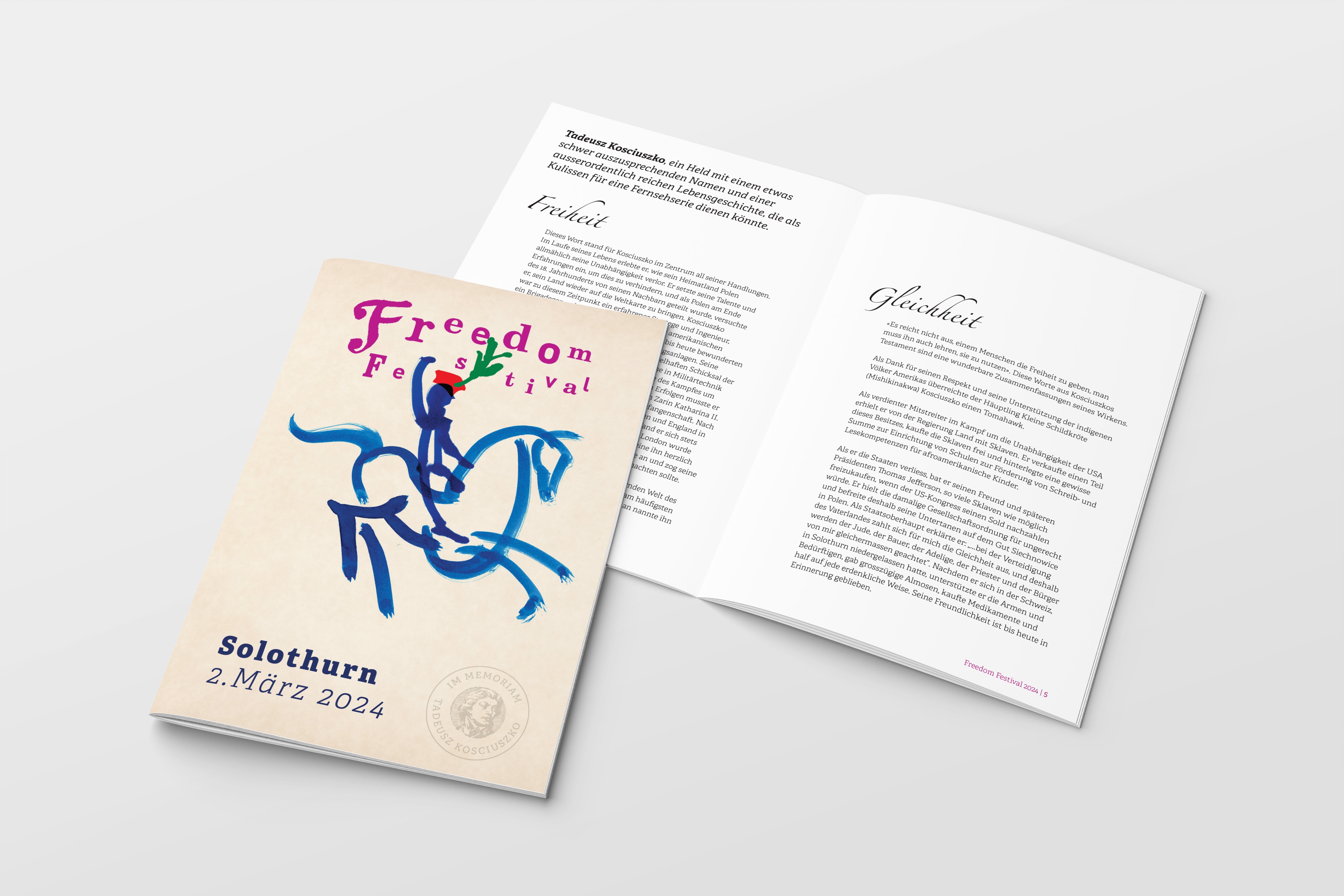 Booklet mockup of Freedom Festival