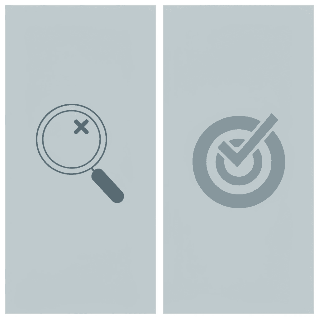 Left side shows scattered irrelevant scholarships, right side shows focused high-match opportunities